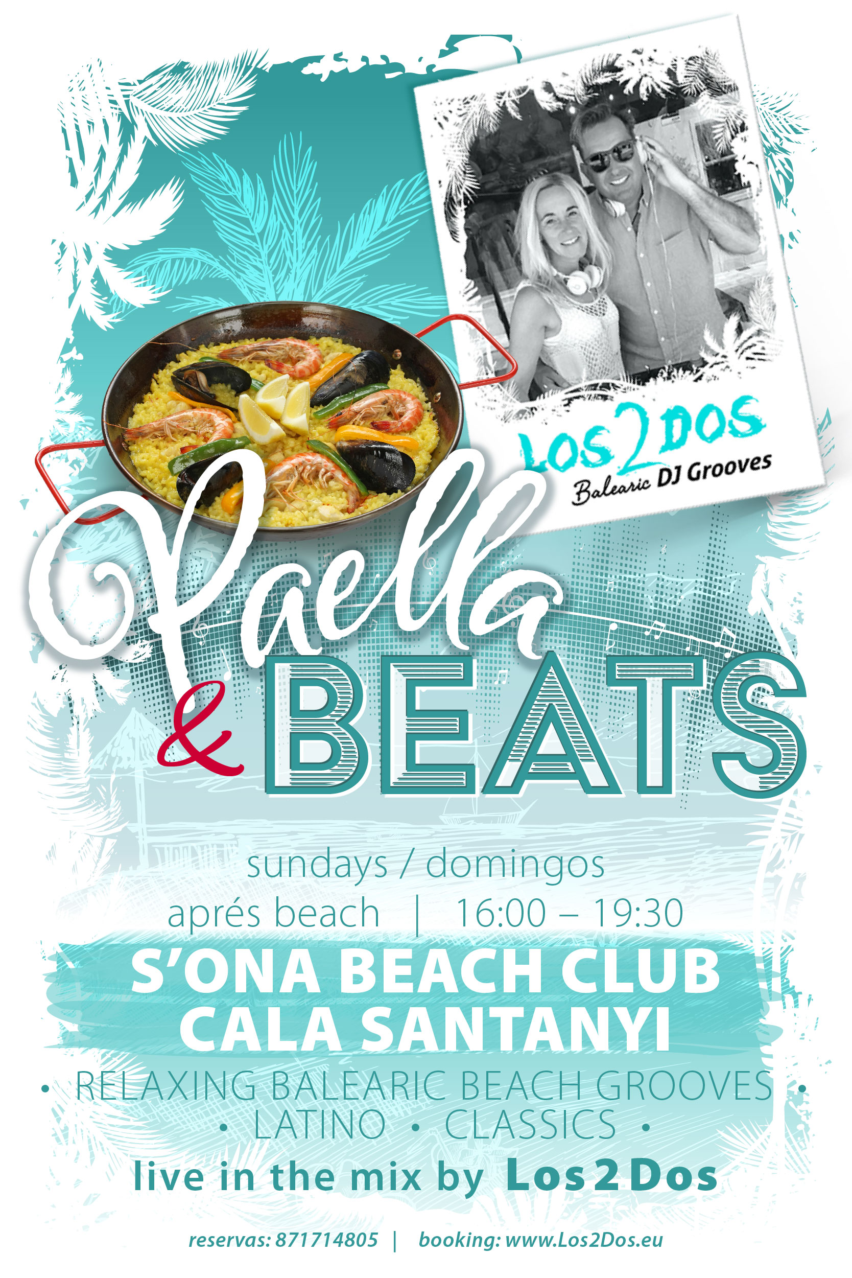 Los2Dos Mallorca bei Paelly & Beats sonntag im S'ona Beach Club Cala Santanyi