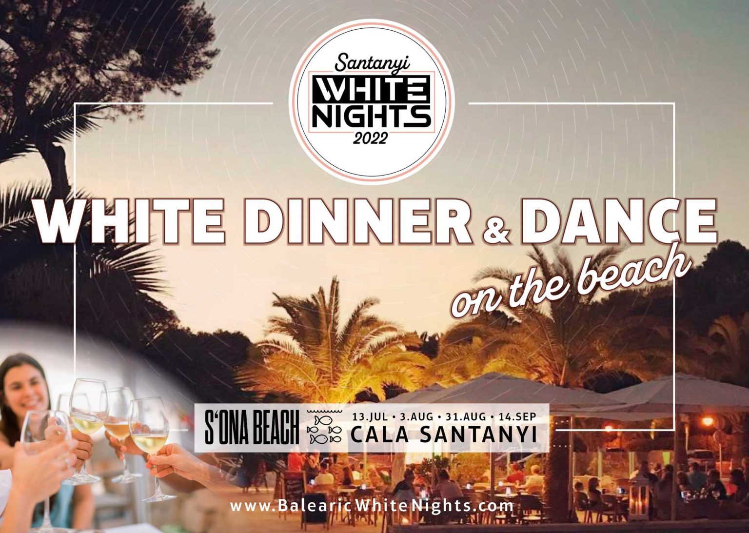 Los2dos Mallorca Cala Santanyi White Nights 2022 Dinner & Dance on the beach