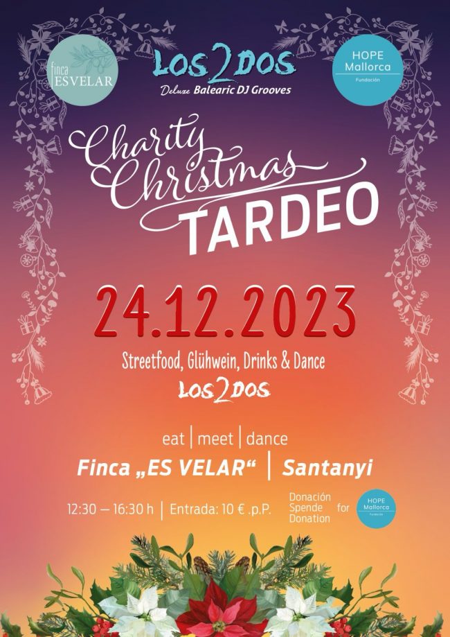 Charity Christmas TARDEO am 24.12.2023 in Los2dos Balearic DJ Grooves liefern die Musik für das Charity Christmas Tardeo am 24. Dezember 2023 auf der Finca Es Velar in Santanyi Mallorca - Music by Los2dos