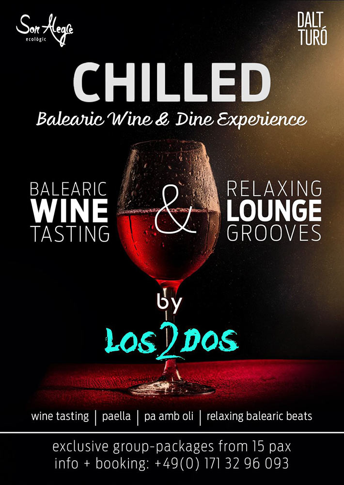 Chilled Events: Balearic Wine & Dine Experience Wine-Tasting, Dinner & Lounge Beats by Los2dos